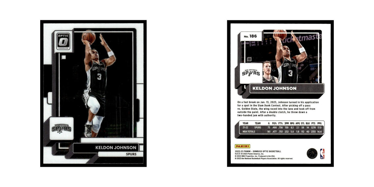 Keldon Johnson 2022 Donruss Optic #186 San Antonio Spurs Basketball Card NM