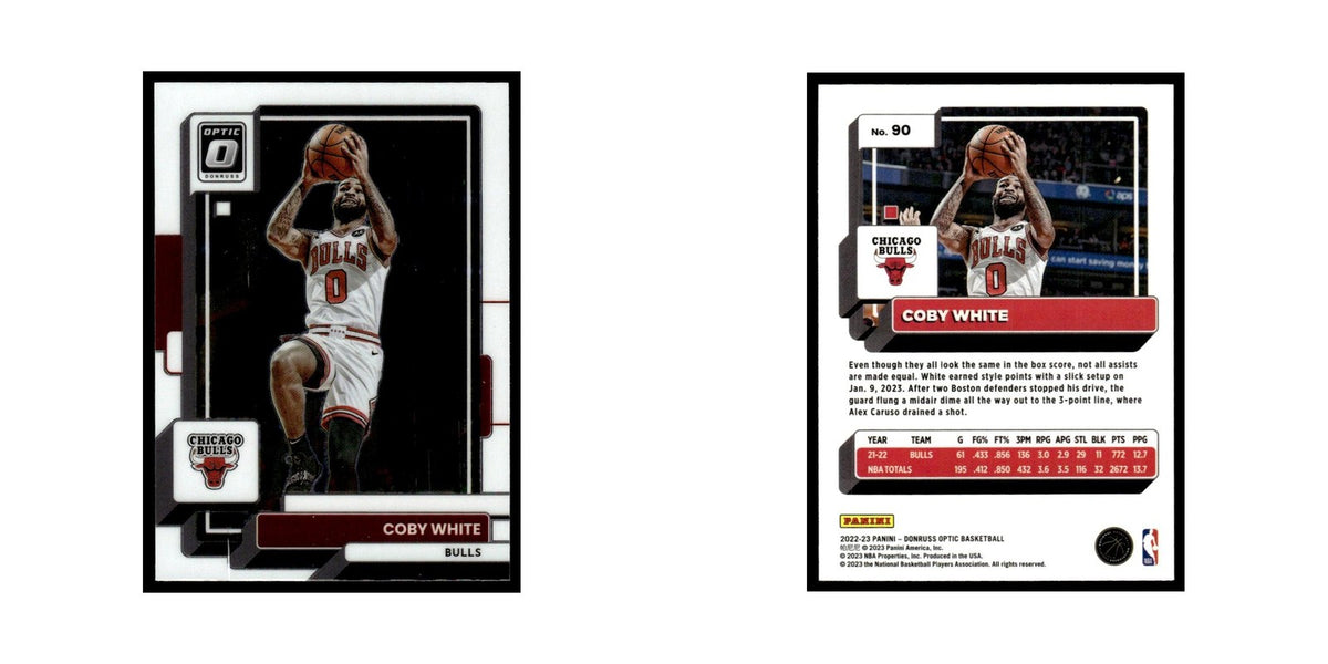 Coby White 2022 Donruss Optic #90 Chicago Bulls Basketball Card NM