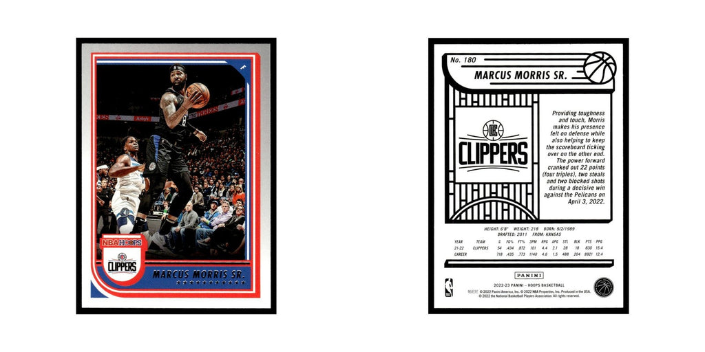 Marcus Morris Sr. 2022 Hoops #180 Los Angeles Clippers Basketball Card NM
