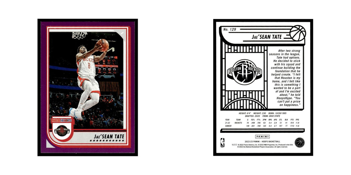 Jae'Sean Tate 2022 Hoops #129 Houston Rockets Basketball Card NM