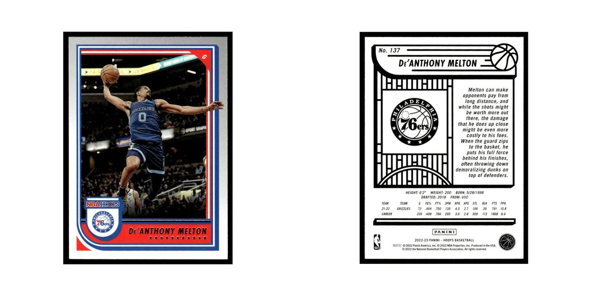 De'Anthony Melton 2022 Hoops #137 Philadelphia 76ers Basketball Card NM