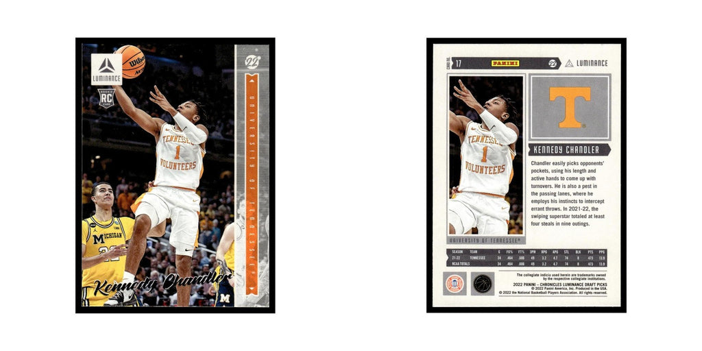 Kennedy Chandler Rookie 2022 Panini Chronicles Luminance Draft #17 NM