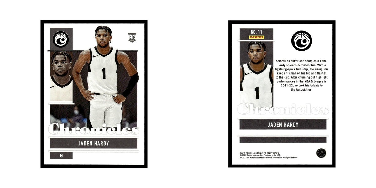 Jaden Hardy Rookie 2022 Panini Chronicles Draft #11 Basketball Card NM