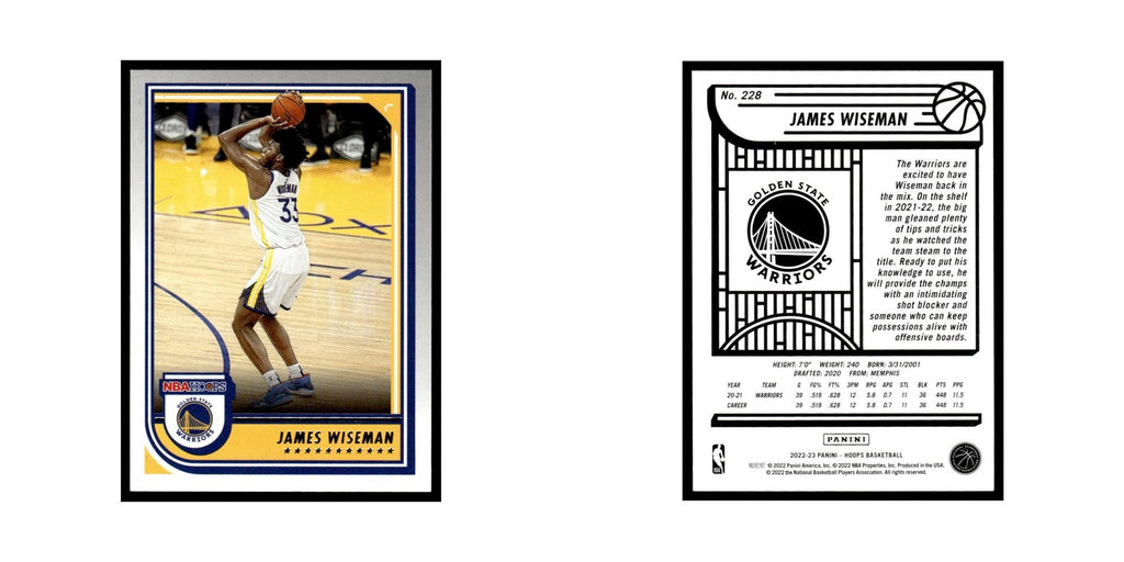 James Wiseman 2022 Hoops #228 Golden State Warriors Basketball Card NM