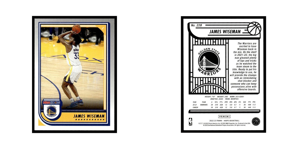 James Wiseman 2022 Hoops #228 Golden State Warriors Basketball Card NM