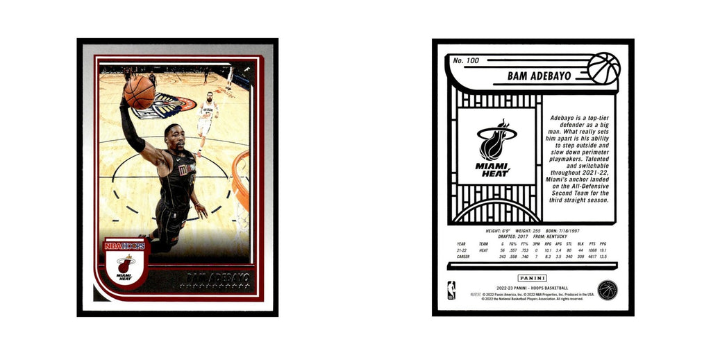 Bam Adebayo 2022 Hoops #100 Miami Heat Basketball Card NM