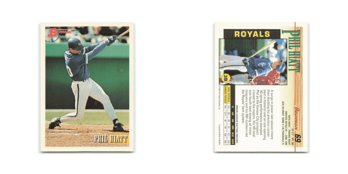 Phil Hiatt 1993 Bowman #69 Kansas City Royals Baseball Card NM