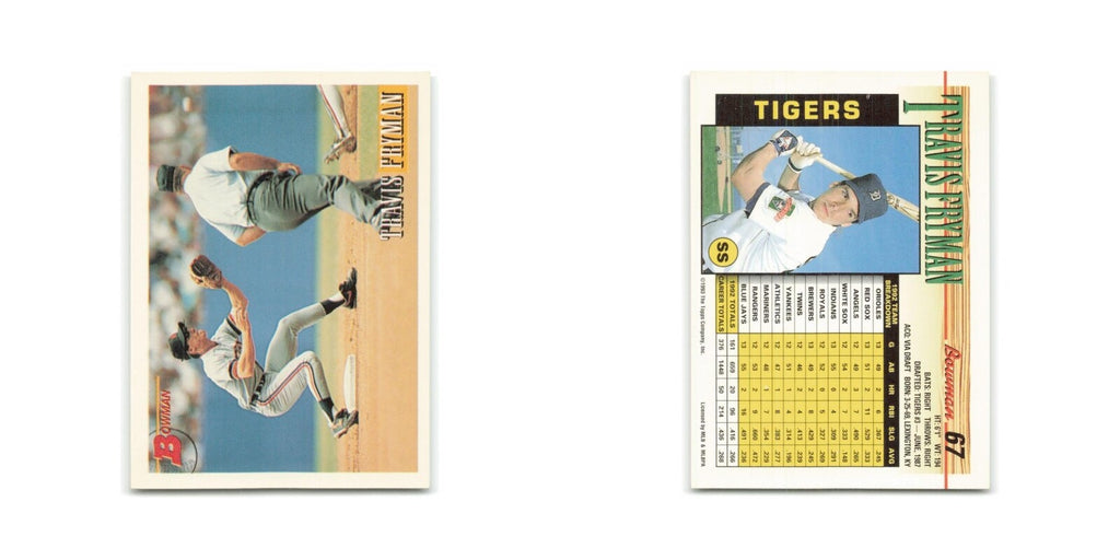 Travis Fryman 1993 Bowman #67 Detroit Tigers Baseball Card NM