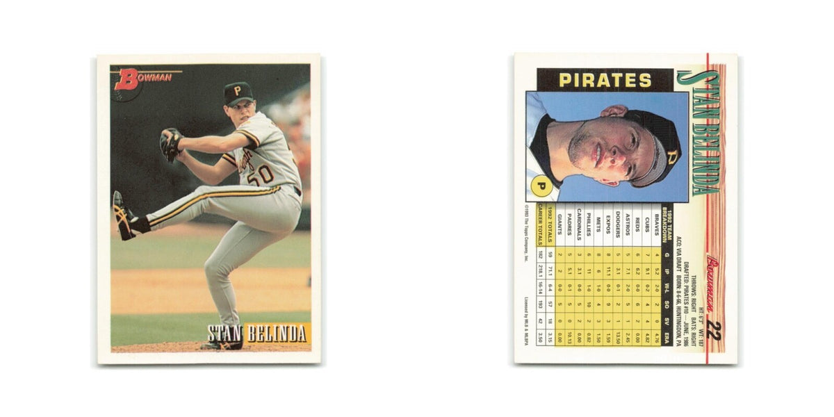 Stan Belinda 1993 Bowman #22 Pittsburgh Pirates Baseball Card NM