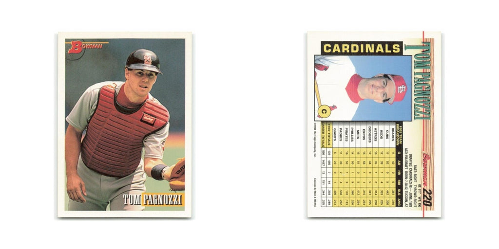 Tom Pagnozzi 1993 Bowman #220 St. Louis Cardinals Baseball Card NM