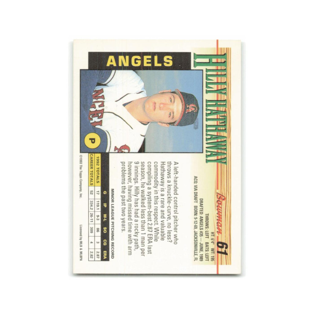 Hilly Hathaway Rookie 1993 Bowman #61 California Angels Baseball Card NM