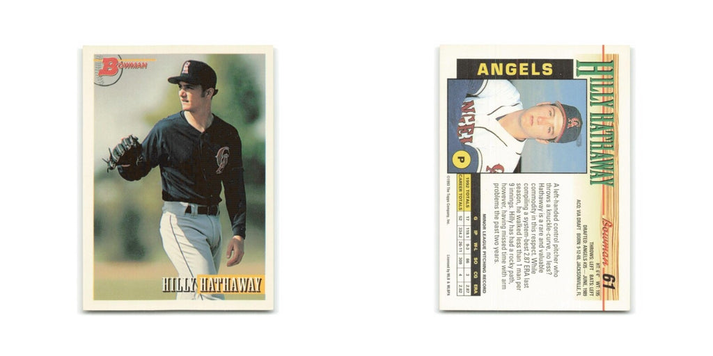 Hilly Hathaway Rookie 1993 Bowman #61 California Angels Baseball Card NM