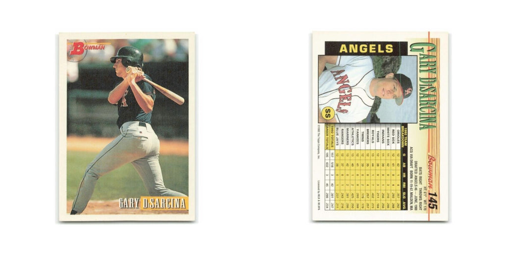 Gary DiSarcina 1993 Bowman #145 California Angels Baseball Card NM