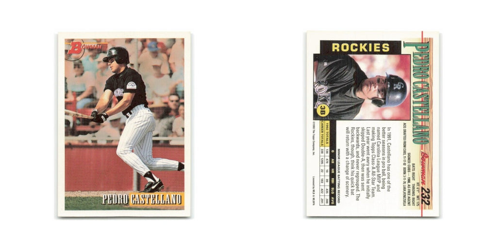 Pedro Castellano 1993 Bowman #232 Colorado Rockies Baseball Card NM