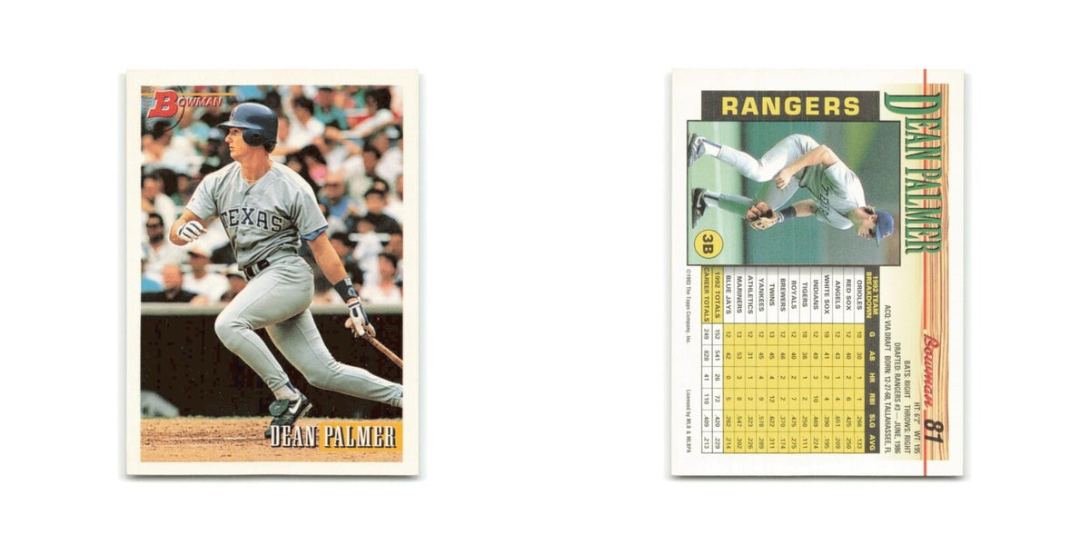Dean Palmer 1993 Bowman #81 Texas Rangers Baseball Card NM