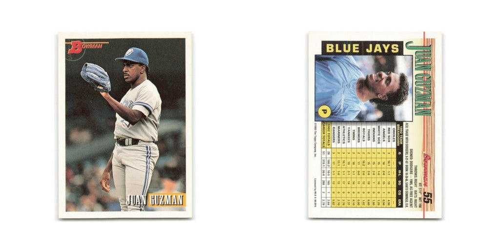 Juan Guzman 1993 Bowman #55 Toronto Blue Jays Baseball Card NM