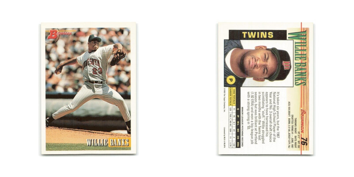 Willie Banks 1993 Bowman #76 Minnesota Twins Baseball Card NM
