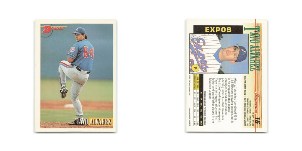 Tavo Alvarez 1993 Bowman #16 Montreal Expos Baseball Card NM