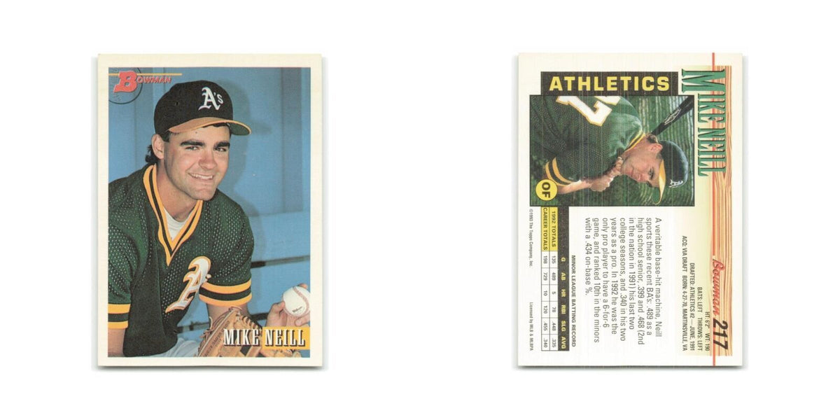 Mike Neill 1993 Bowman #217 Oakland Athletics Baseball Card NM
