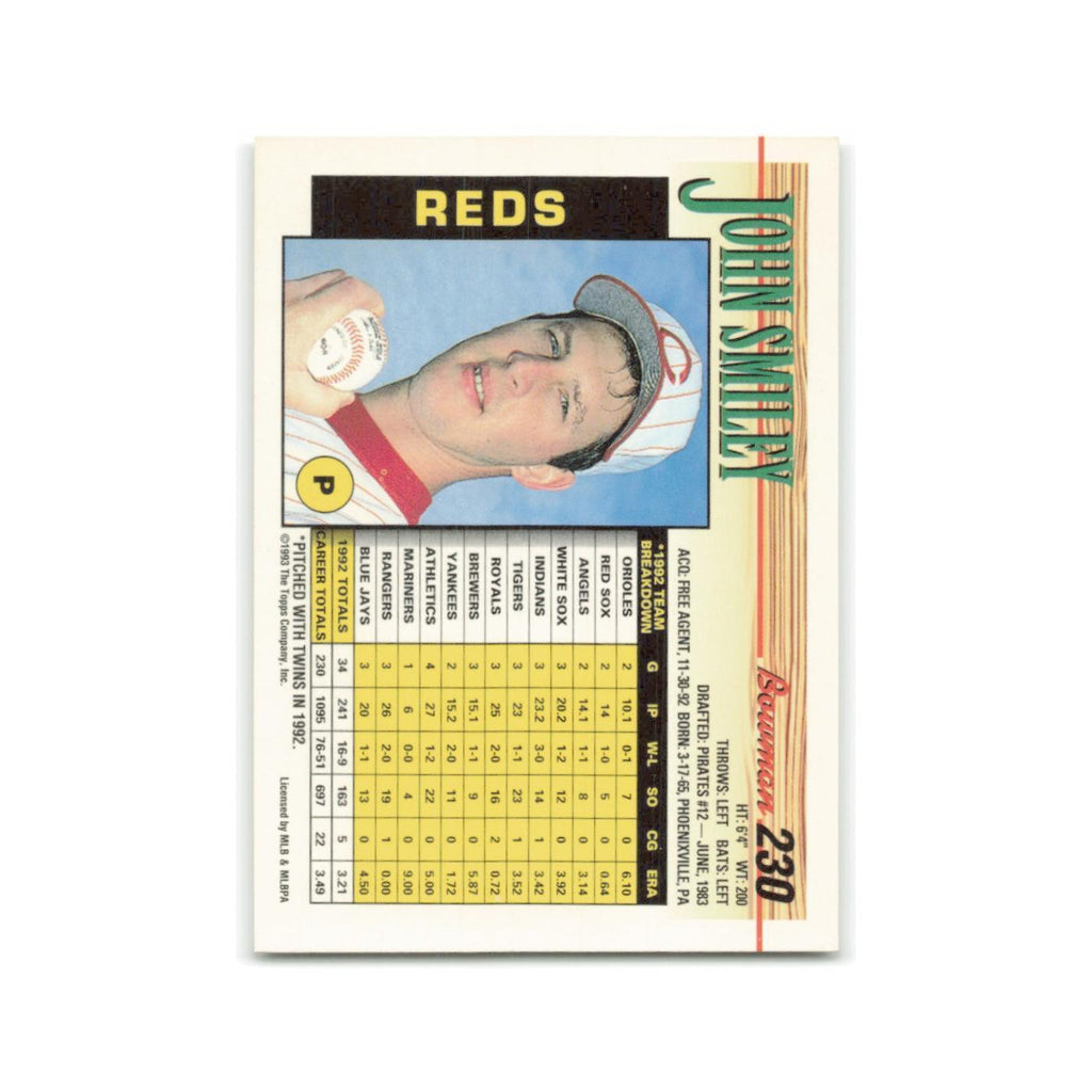 John Smiley 1993 Bowman #230 Cincinnati Reds Baseball Card NM