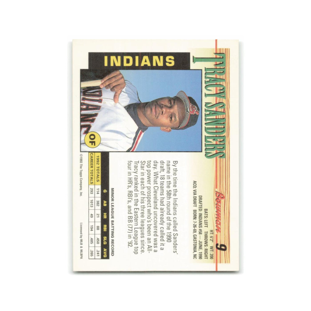 Tracy Sanders 1993 Bowman #9 Cleveland Indians Baseball Card NM
