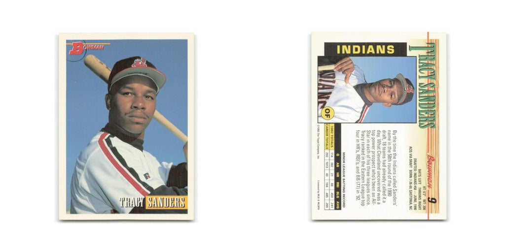 Tracy Sanders 1993 Bowman #9 Cleveland Indians Baseball Card NM