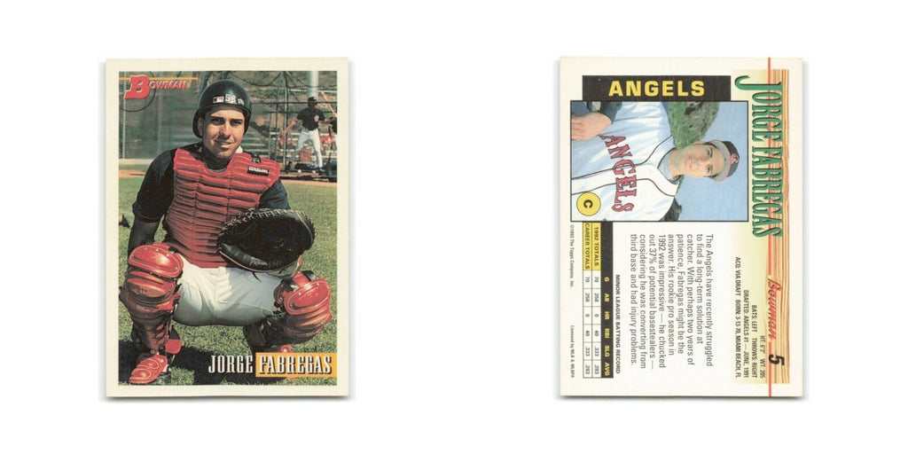 Jorge Fabregas 1993 Bowman #5 California Angels Baseball Card NM