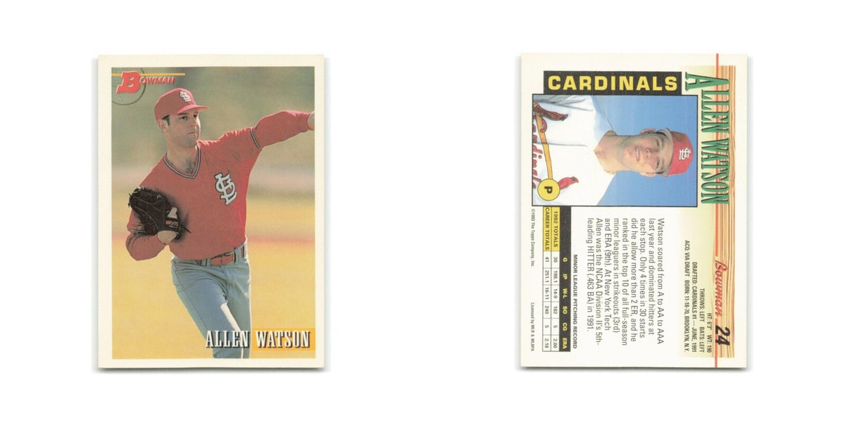Allen Watson 1993 Bowman #24 St. Louis Cardinals Baseball Card NM