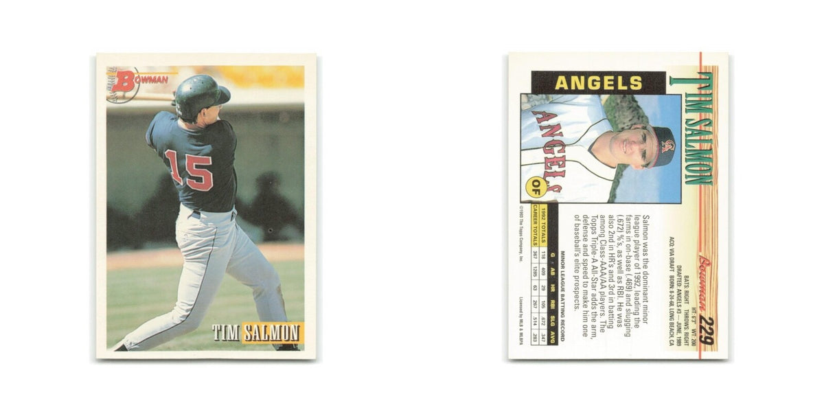Tim Salmon 1993 Bowman #229 California Angels Baseball Card NM