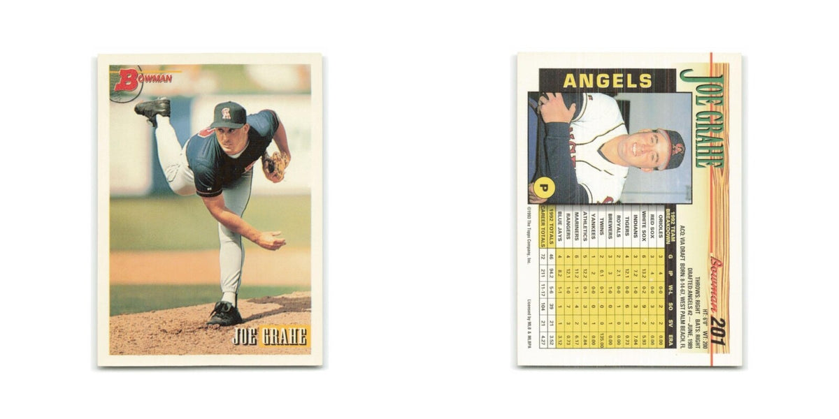Joe Grahe 1993 Bowman #201 California Angels Baseball Card NM