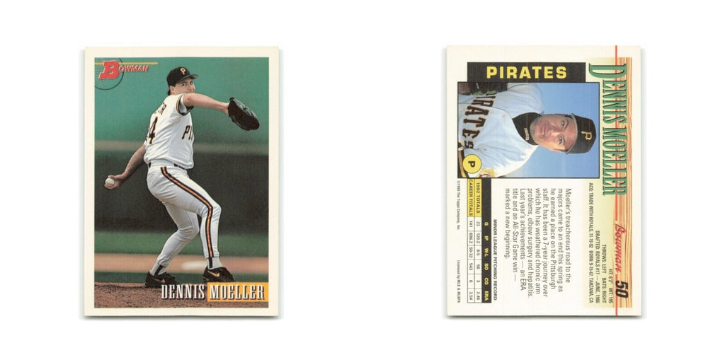 Dennis Moeller 1993 Bowman #50 Pittsburgh Pirates Baseball Card NM