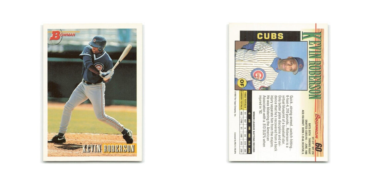 Kevin Roberson Rookie 1993 Bowman #60 Chicago Cubs Baseball Card NM