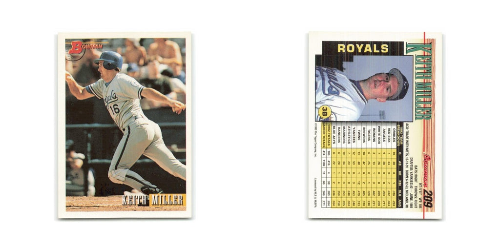 Keith Miller 1993 Bowman #209 Kansas City Royals Baseball Card NM