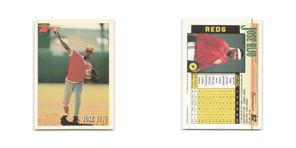 Jose Rijo 1993 Bowman #62 Cincinnati Reds Baseball Card NM