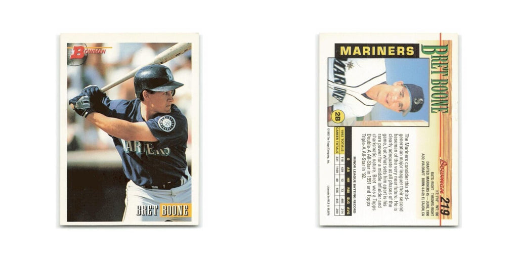 Bret Boone 1993 Bowman #219 Seattle Mariners Baseball Card NM