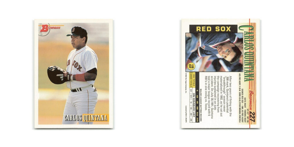 Carlos Quintana 1993 Bowman #227 Boston Red Sox Baseball Card NM
