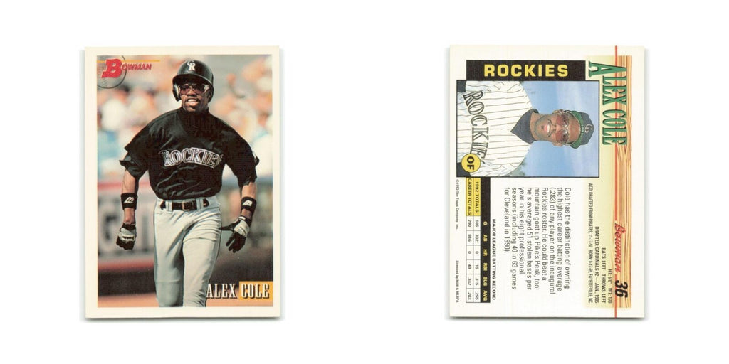 Alex Cole 1993 Bowman #36 Colorado Rockies Baseball Card NM
