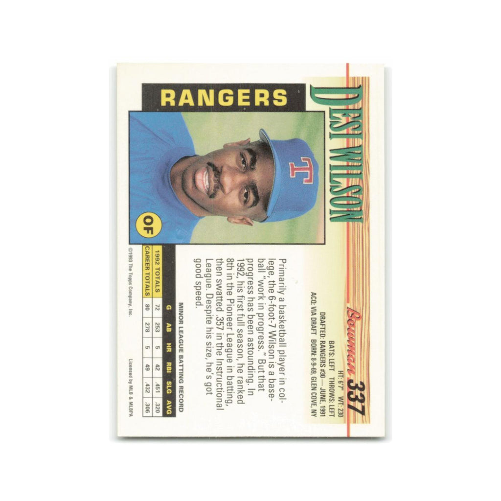 Desi Wilson Rookie 1993 Bowman #337 Texas Rangers Baseball Card NM