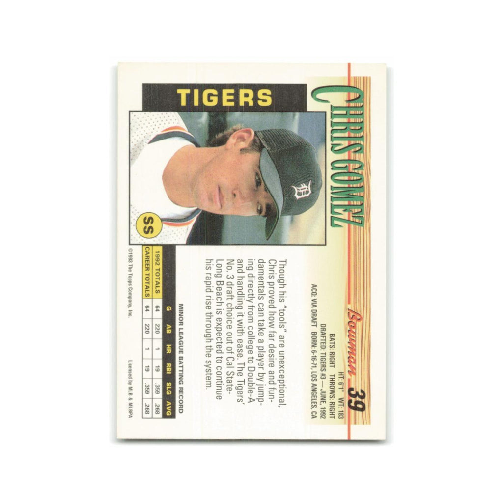 Chris Gomez Rookie 1993 Bowman #39 Detroit Tigers Baseball Card NM