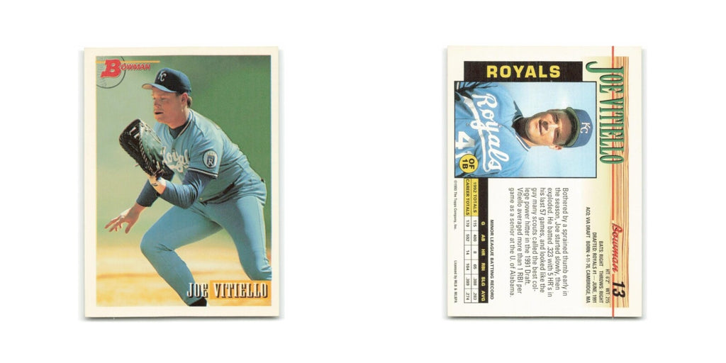 Joe Vitiello 1993 Bowman #13 Kansas City Royals Baseball Card NM