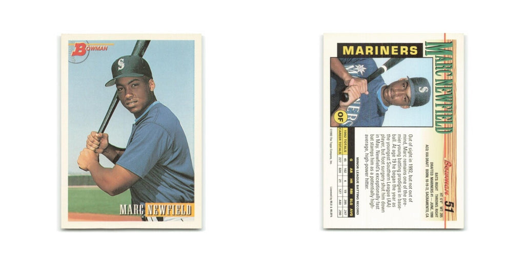 Marc Newfield 1993 Bowman #51 Seattle Mariners Baseball Card NM