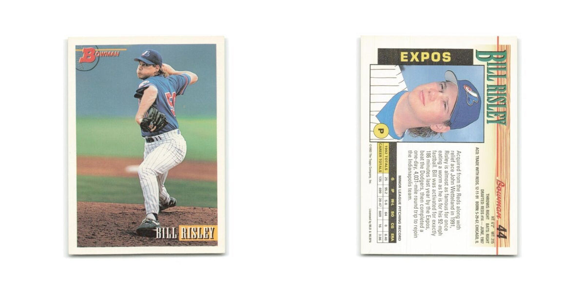 Bill Risley 1993 Bowman #44 Montreal Expos Baseball Card NM