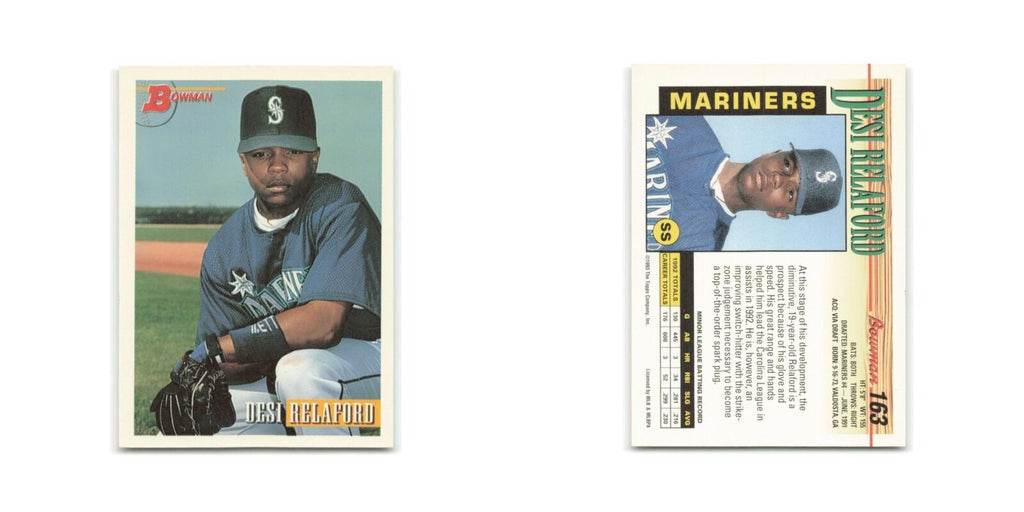 Desi Relaford 1993 Bowman #163 Seattle Mariners Baseball Card NM