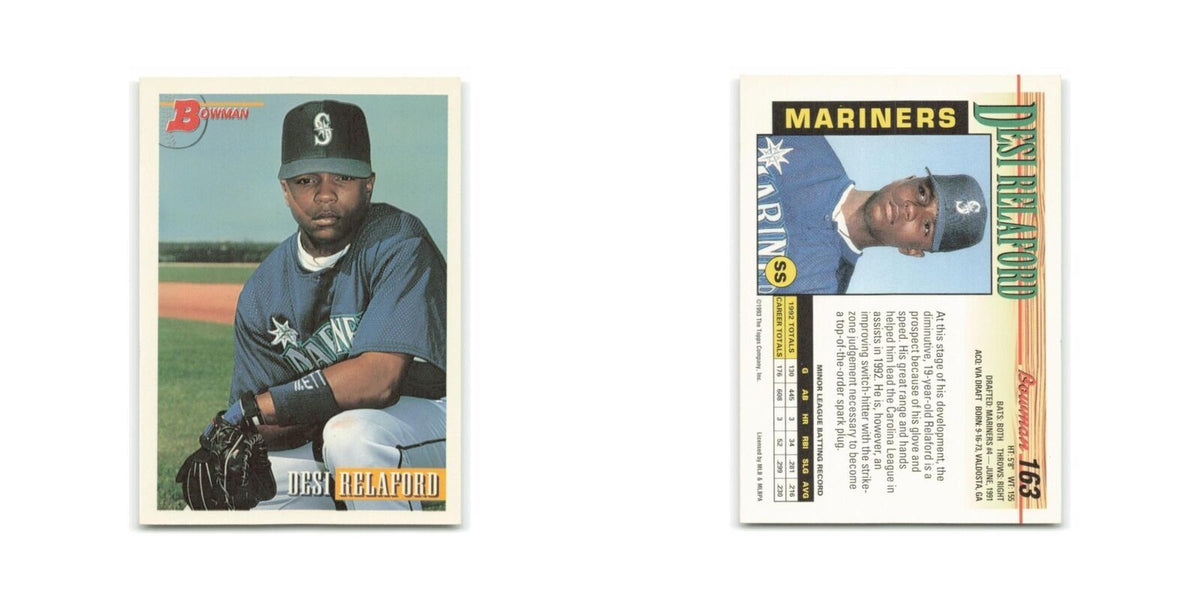 Desi Relaford 1993 Bowman #163 Seattle Mariners Baseball Card NM