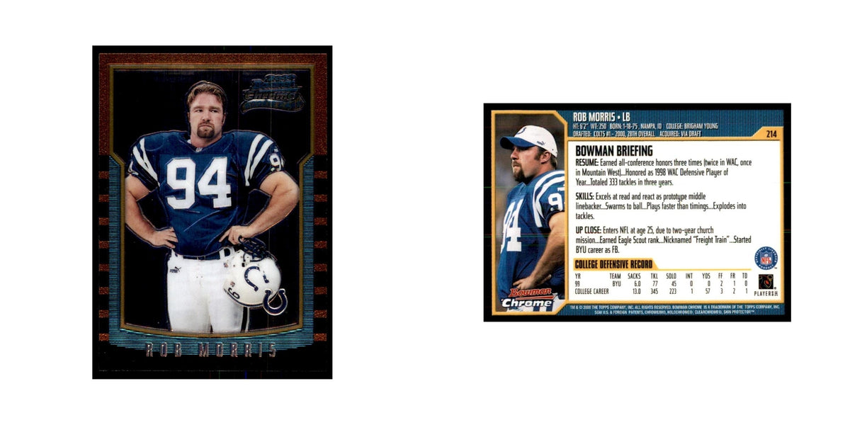 2000 Bowman Chrome Rob Morris RC Football Cards #214