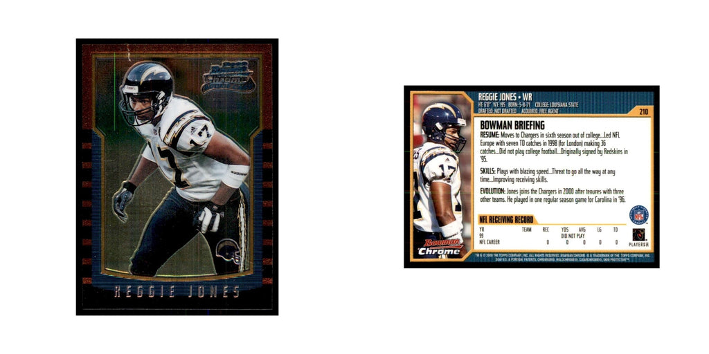 2000 Bowman Chrome Reggie Jones RC Football Cards #210
