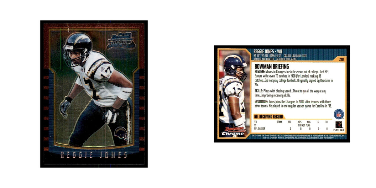 2000 Bowman Chrome Reggie Jones RC Football Cards #210