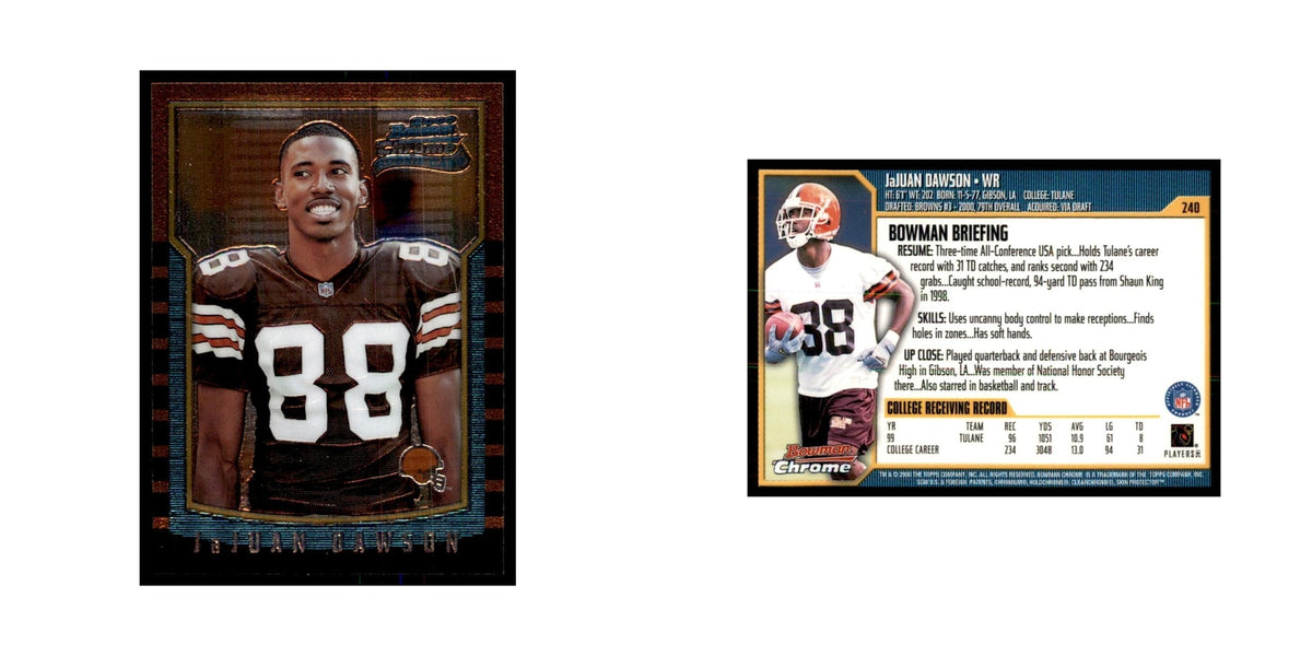2000 Bowman Chrome JaJuan Dawson RC Football Cards #240