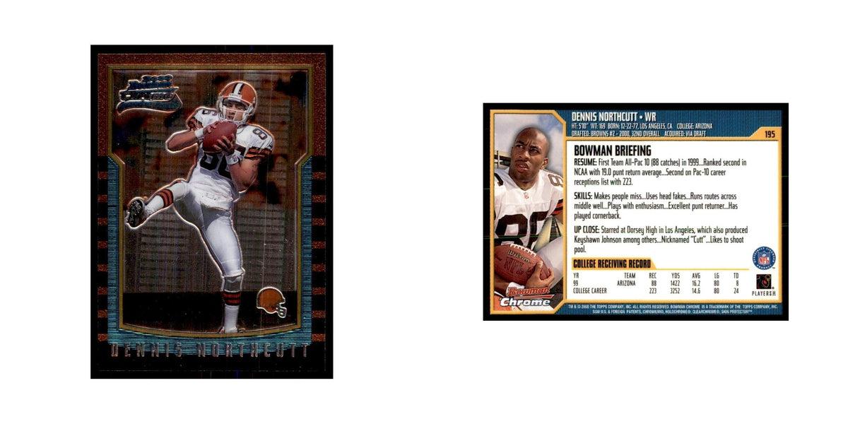 2000 Bowman Chrome Dennis Northcutt RC Football Cards #195