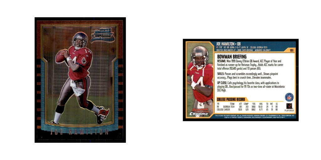 2000 Bowman Chrome Joe Hamilton RC Football Cards #191